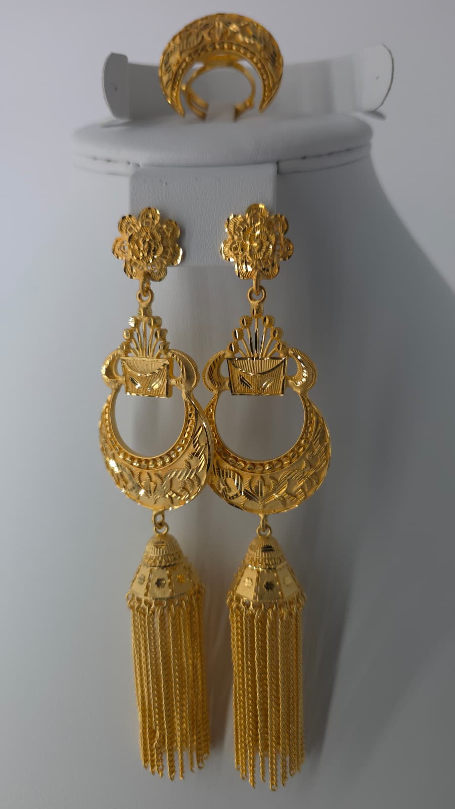 2-Piece Gold-Plated Earrings & Ring Set - E90
