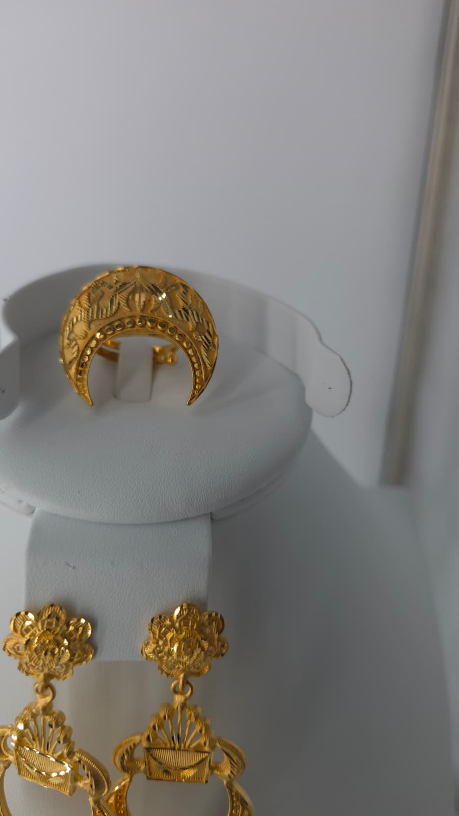 2-Piece Gold-Plated Earrings & Ring Set - E90