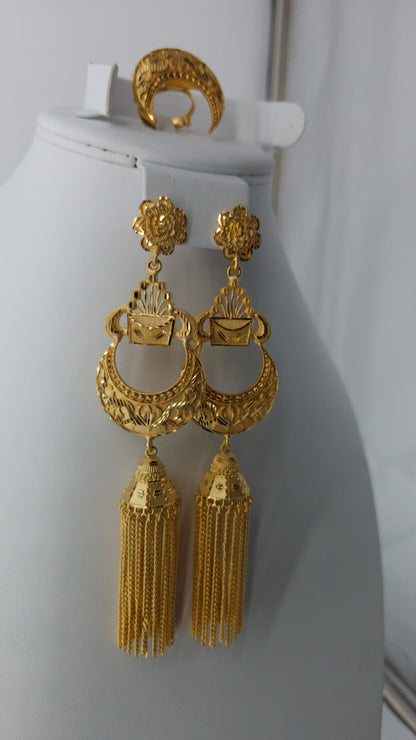 2-Piece Gold-Plated Earrings & Ring Set - E90