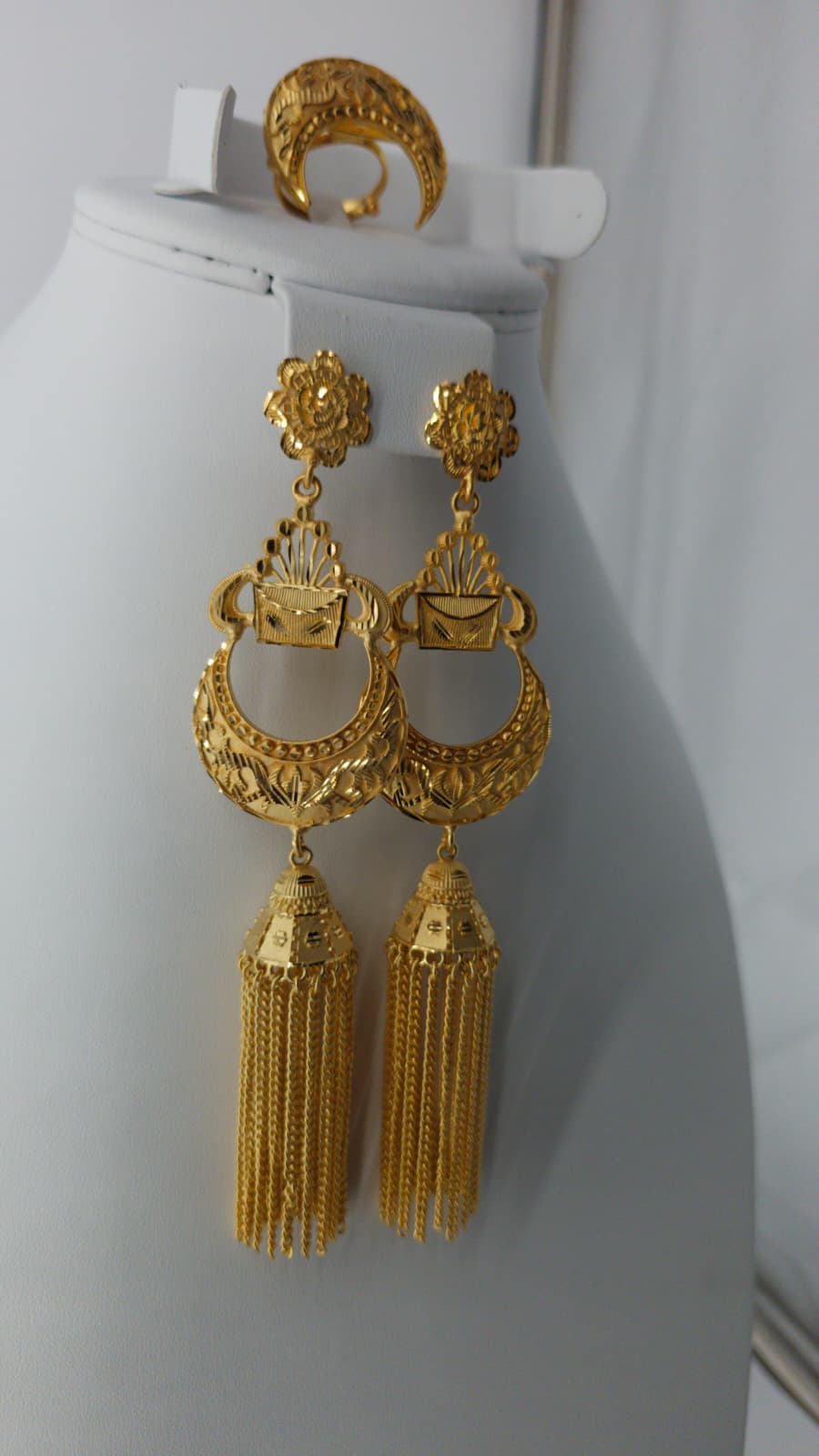 2-Piece Gold-Plated Earrings & Ring Set - E90