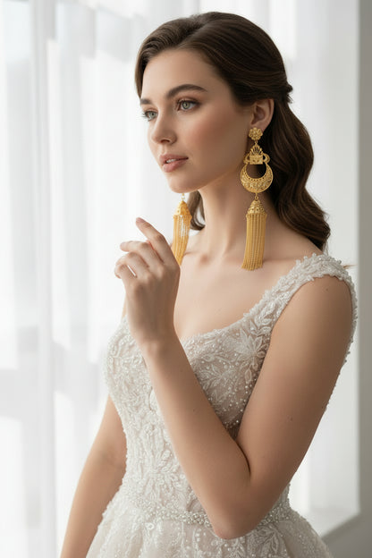 2-Piece Gold-Plated Earrings & Ring Set - E90
