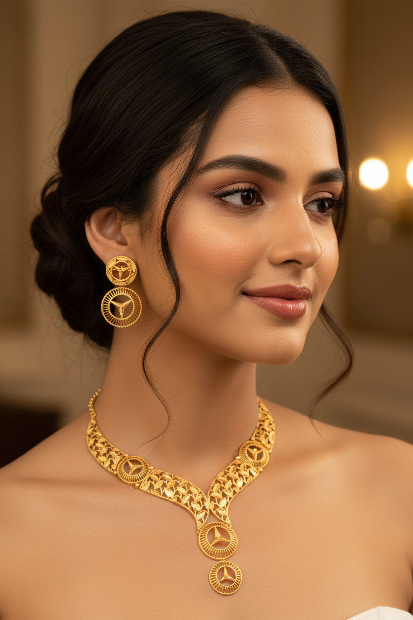 Close-up with updo hairstyle