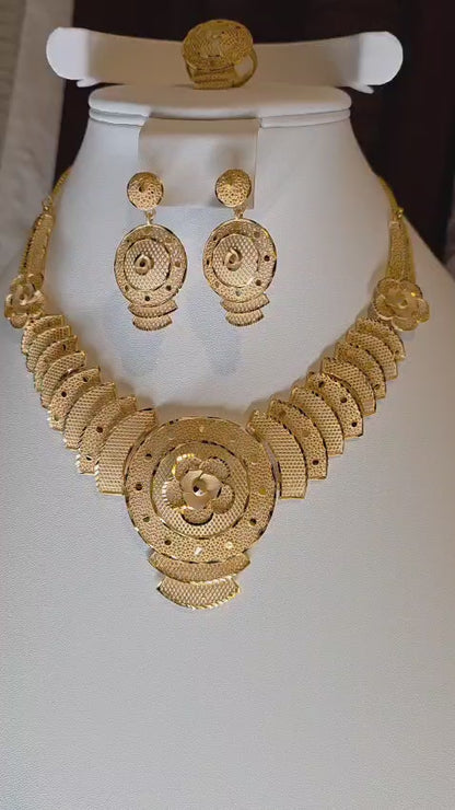Gold Plated 3 PCS CHOKER SET-N543