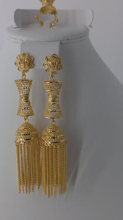 2-Piece Gold-Plated Earrings & Ring Set - E87