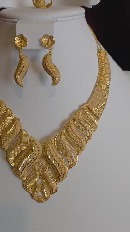 Gold Plated 3 PCS CHOKER SET-N451