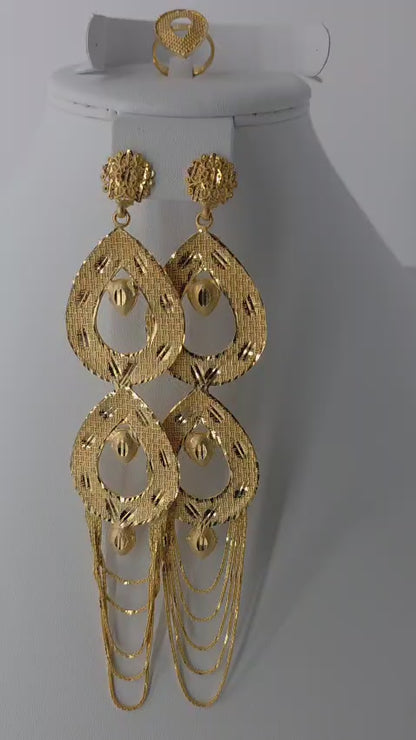 2-Piece Gold-Plated Earrings & Ring Set - E63