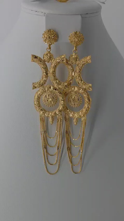 2-Piece Gold-Plated Earrings & Ring Set - E55