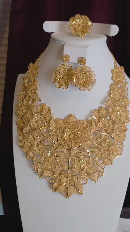 Gold Plated 3 PCS CHOKER SET-N126