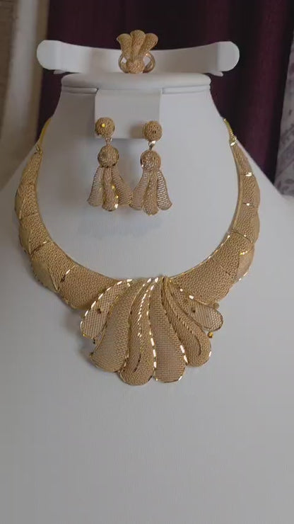 Gold Plated 3 PCS CHOKER SET-N552