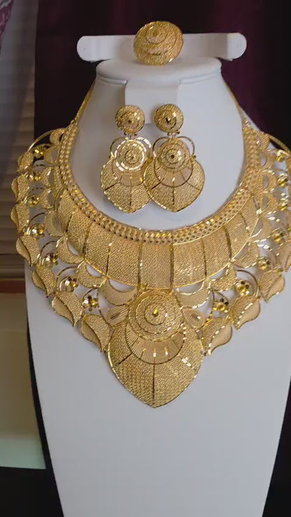 Gold Plated 3 PCS CHOKER SET-N357